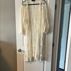 Lane Bryant Cream Lace Kimono